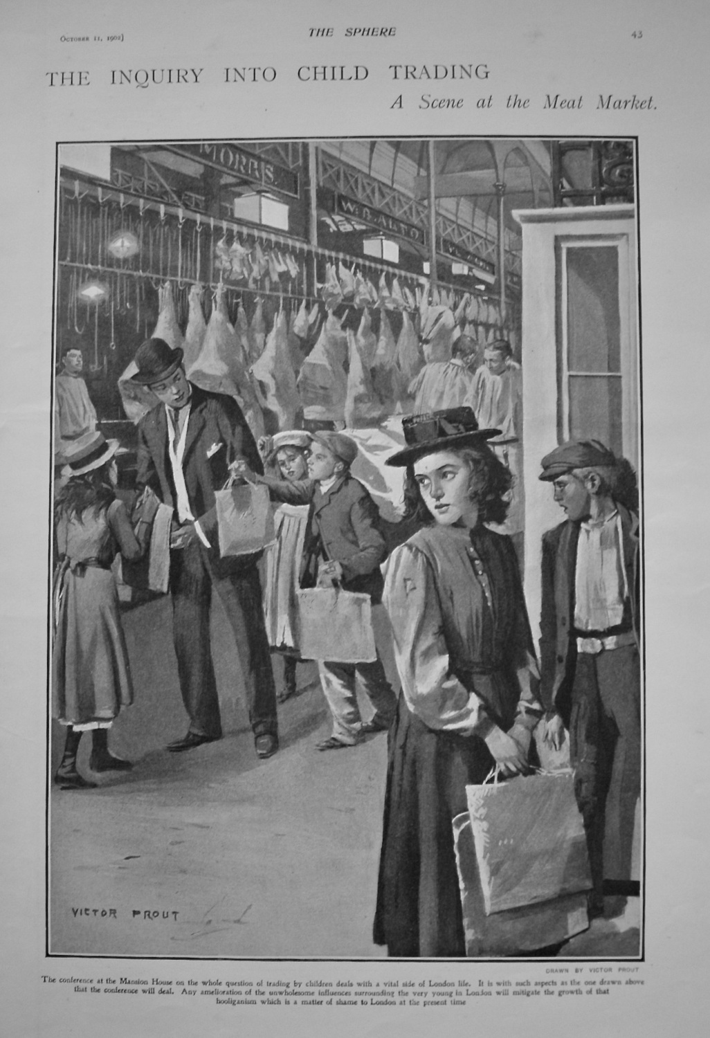 Inquiry into Child Trading.- A Scene at the Meat Market. 1902