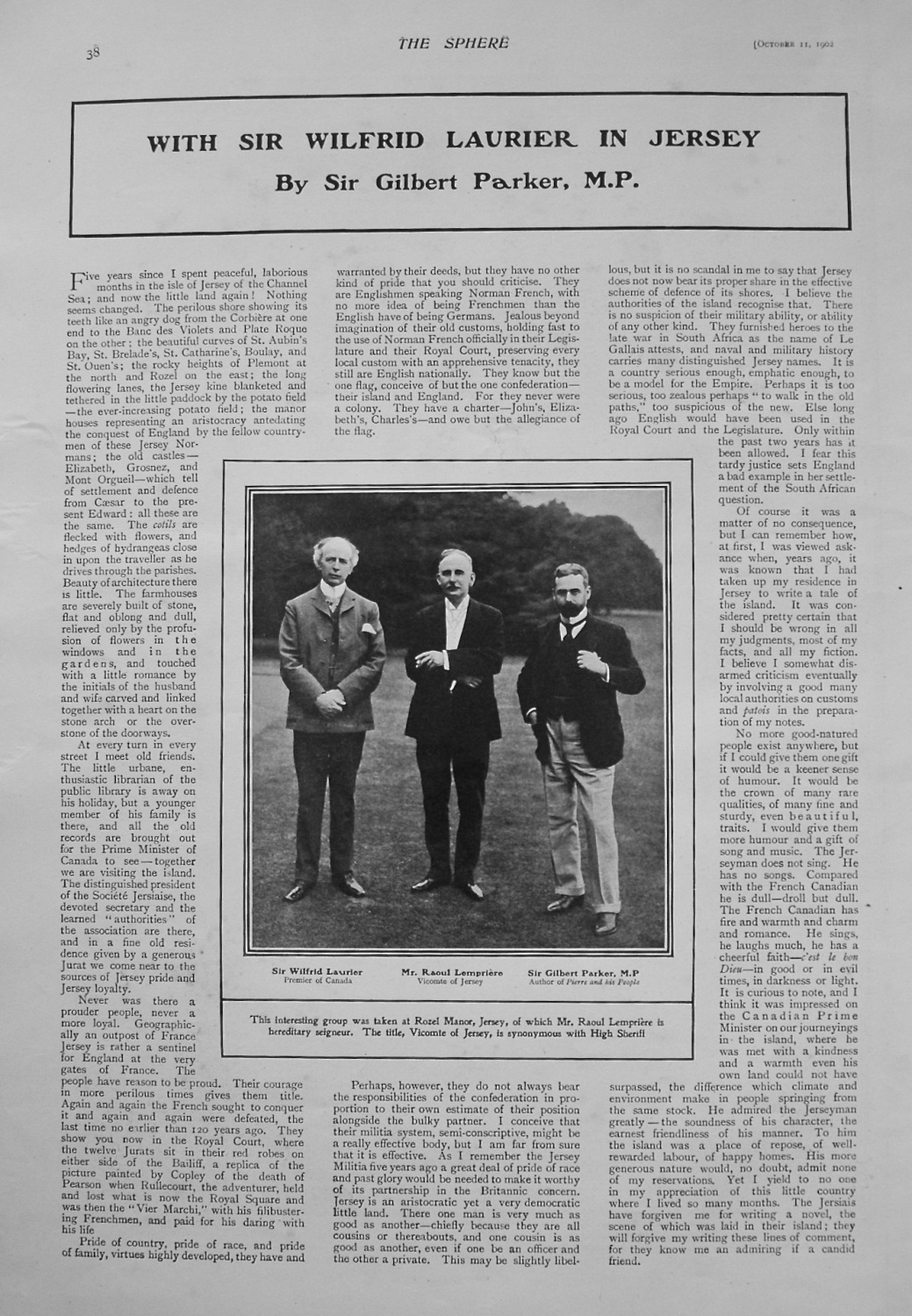 With Sir Wilfred Laurier in Jersey. 1902