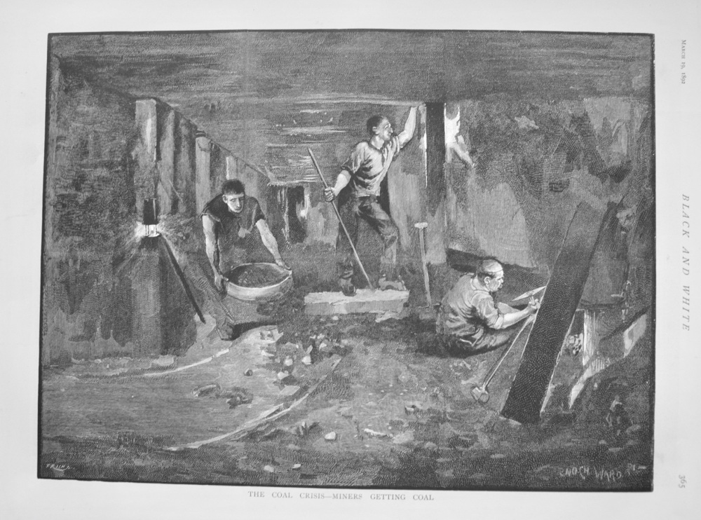 The Coal Crisis - Miners Getting Coal. 1892