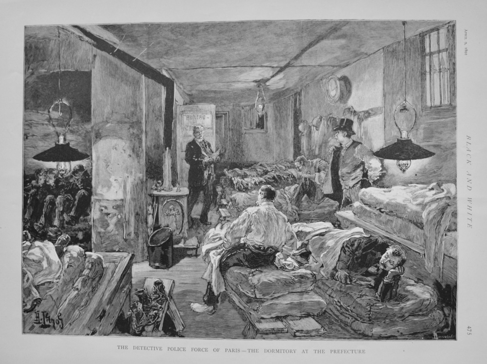 The Detective Police Force of Paris - The Dormitory at the Prefecture. 1892