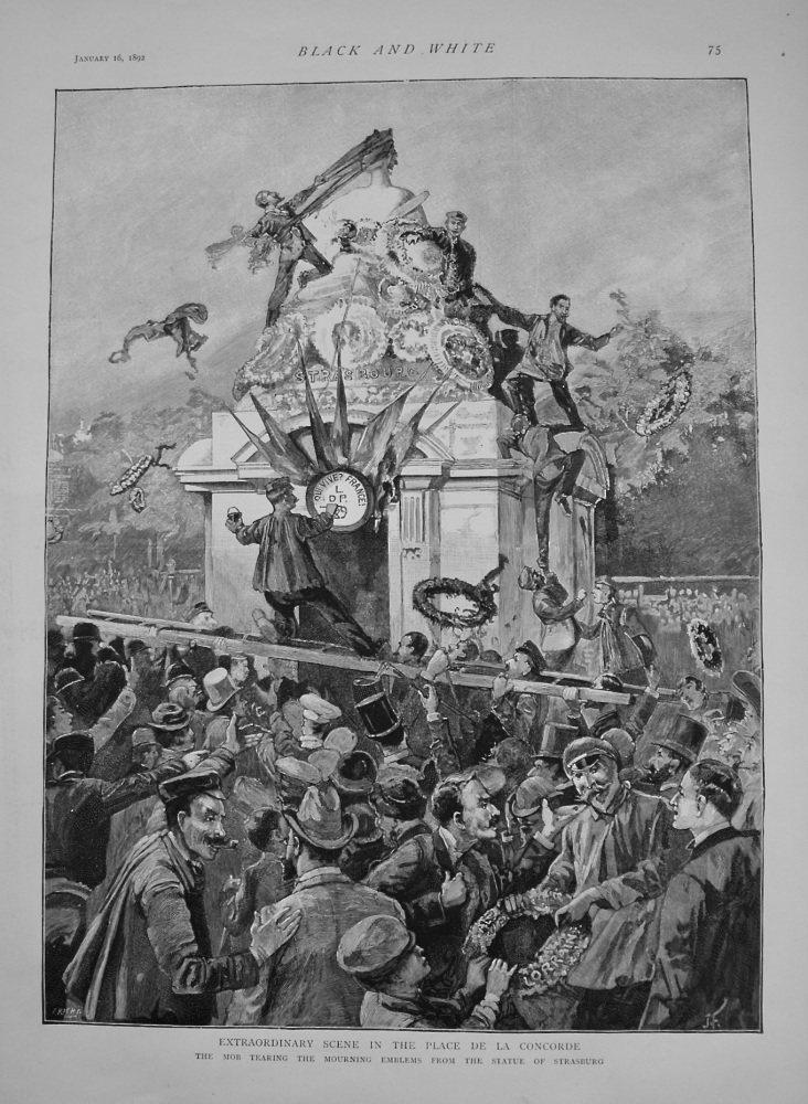 Extraordinary Scene in the Place De La Concorde. 1892
