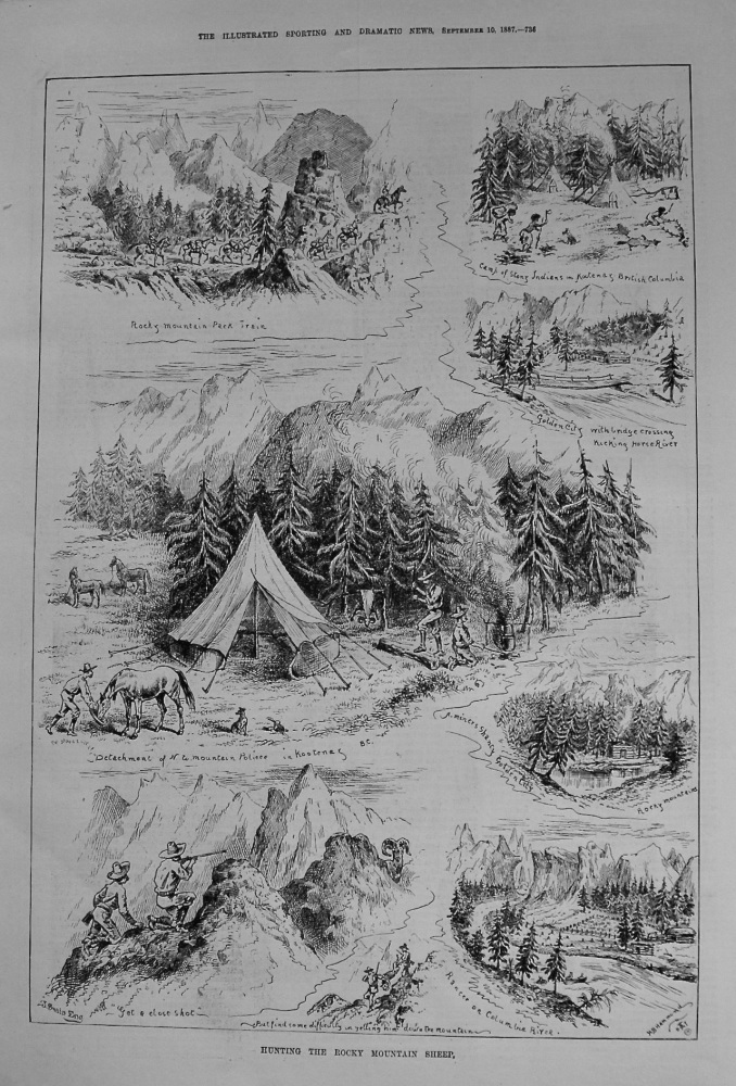 Hunting the Rocky Mountain Sheep. 1887.
