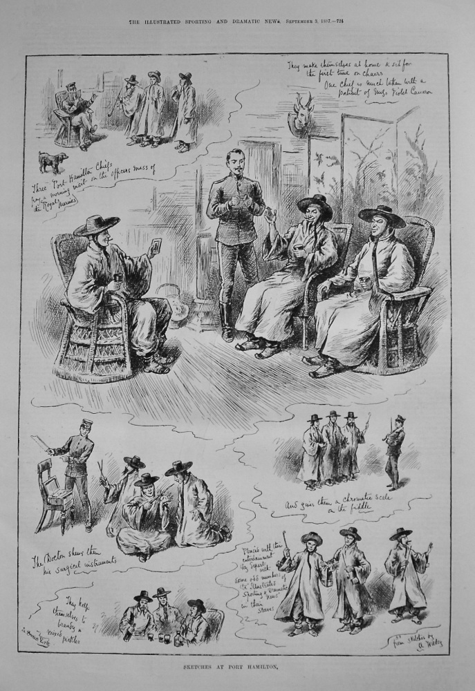 Sketches at Port Hamilton. 1887  (Islands)