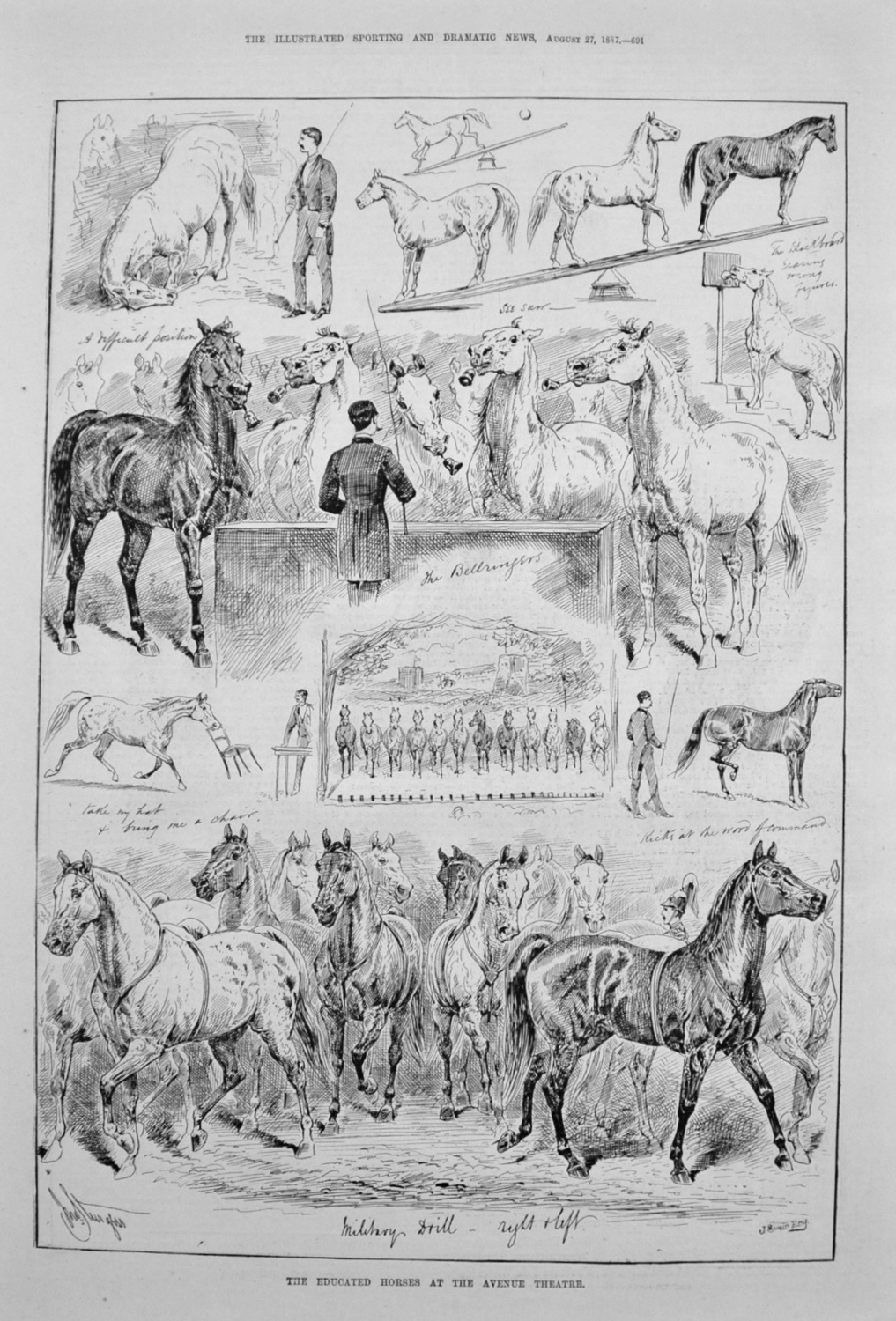 The Educated Horses at the Avenue Theatre. 1887