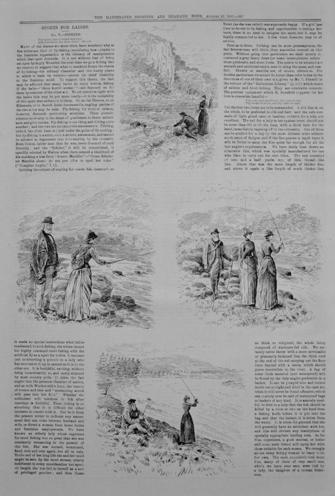 Sports for Ladies. No. V. - Fishing. 1887