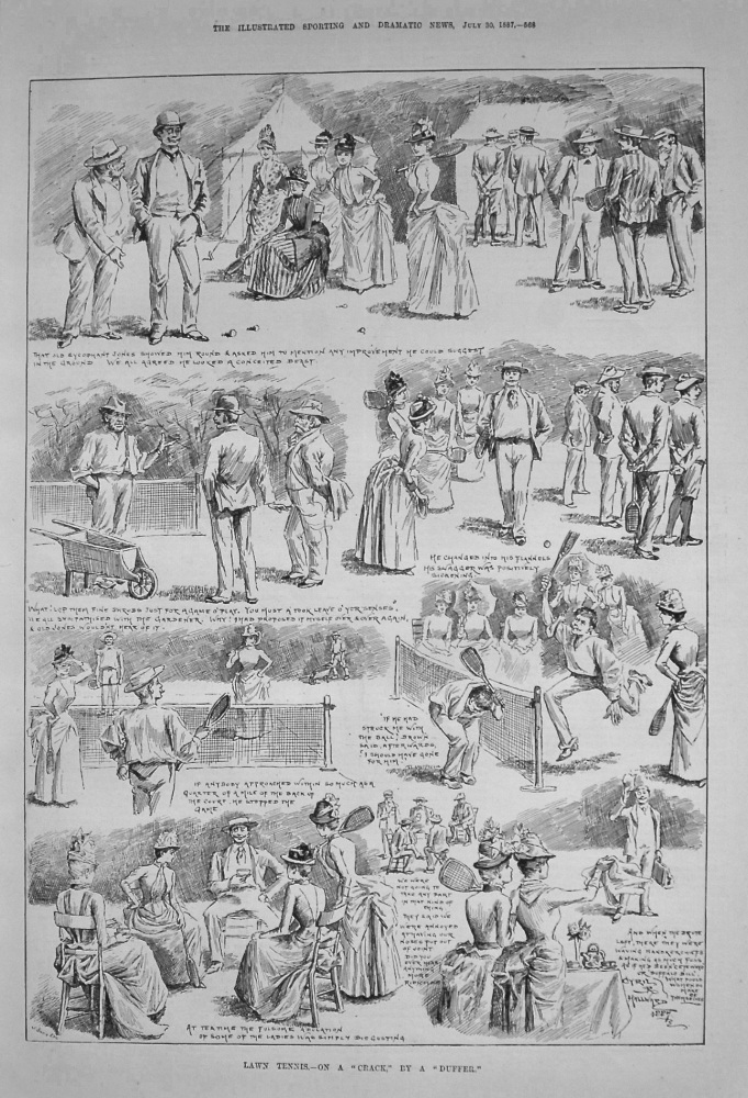 Lawn Tennis.- On a "Crack," By a "Duffer." 1887