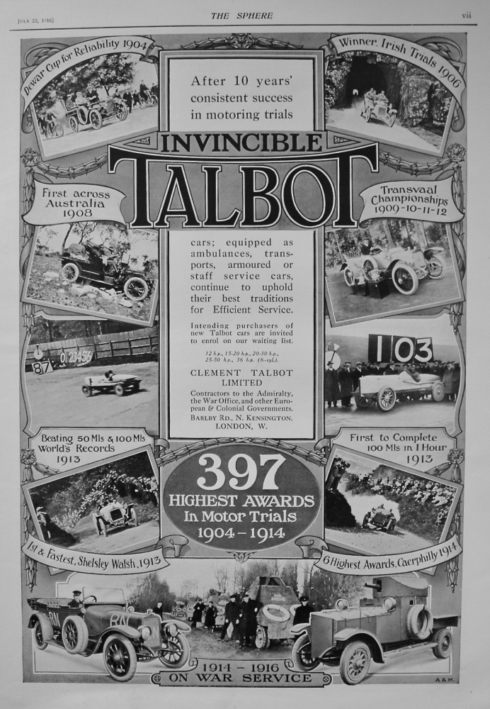 Clement Talbot Limited. 1916