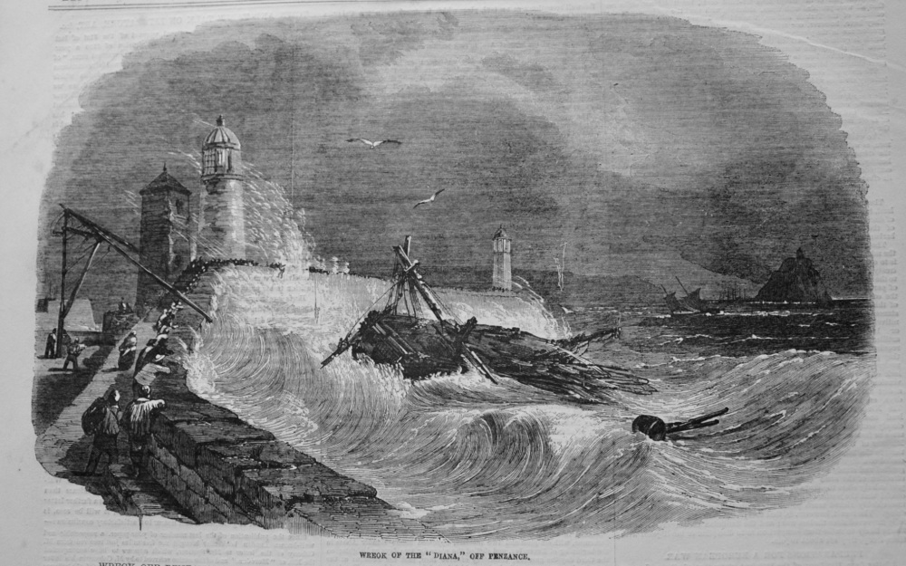 Wreck of the "Diana," off Penzance. 1855
