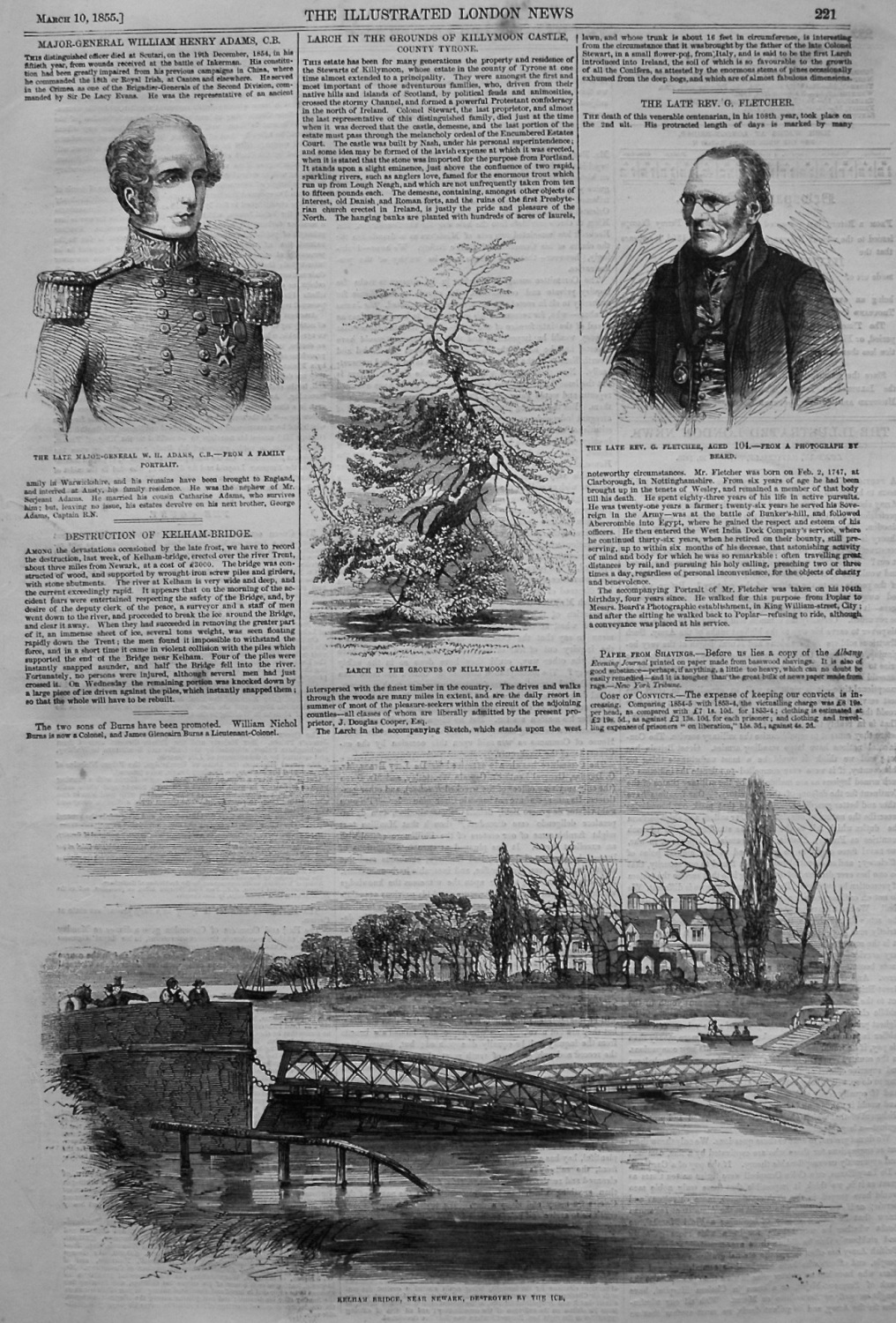 Destruction of Kelham-Bridge. 1855