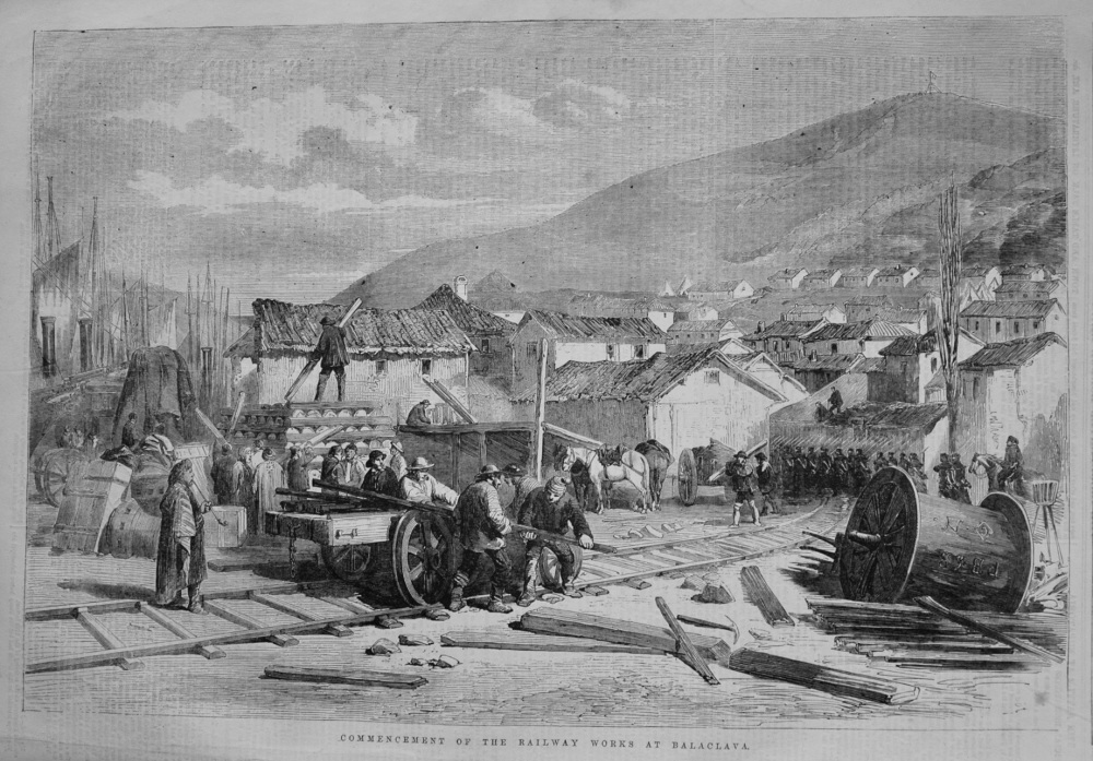 Commencement of the Railway Works at Balaclava. 1855