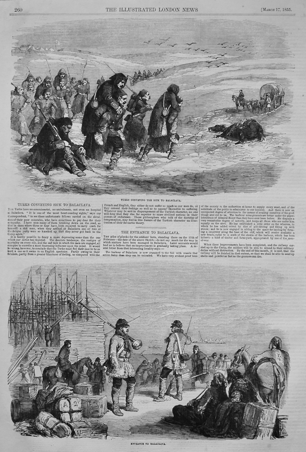 Turks Conveying Sick to Balaclava. 1855