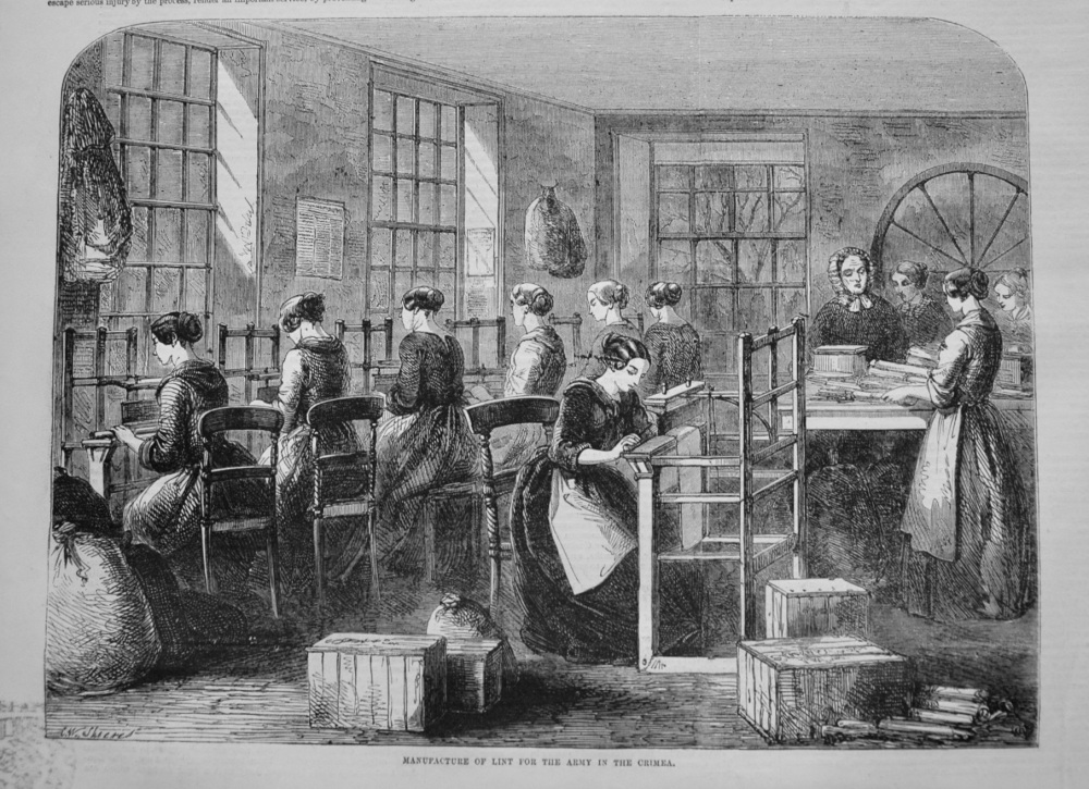 Manufacture of Lint for the Army in the Crimea. 1855