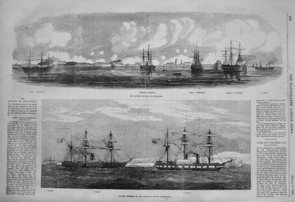 Russian Attack on Eupatoria. 1855