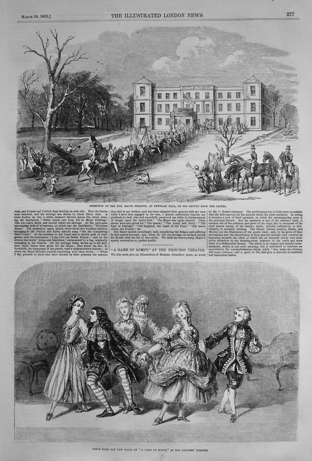 Reception of the Hon. Major Fielding, at Newnham Hall, on his return from t