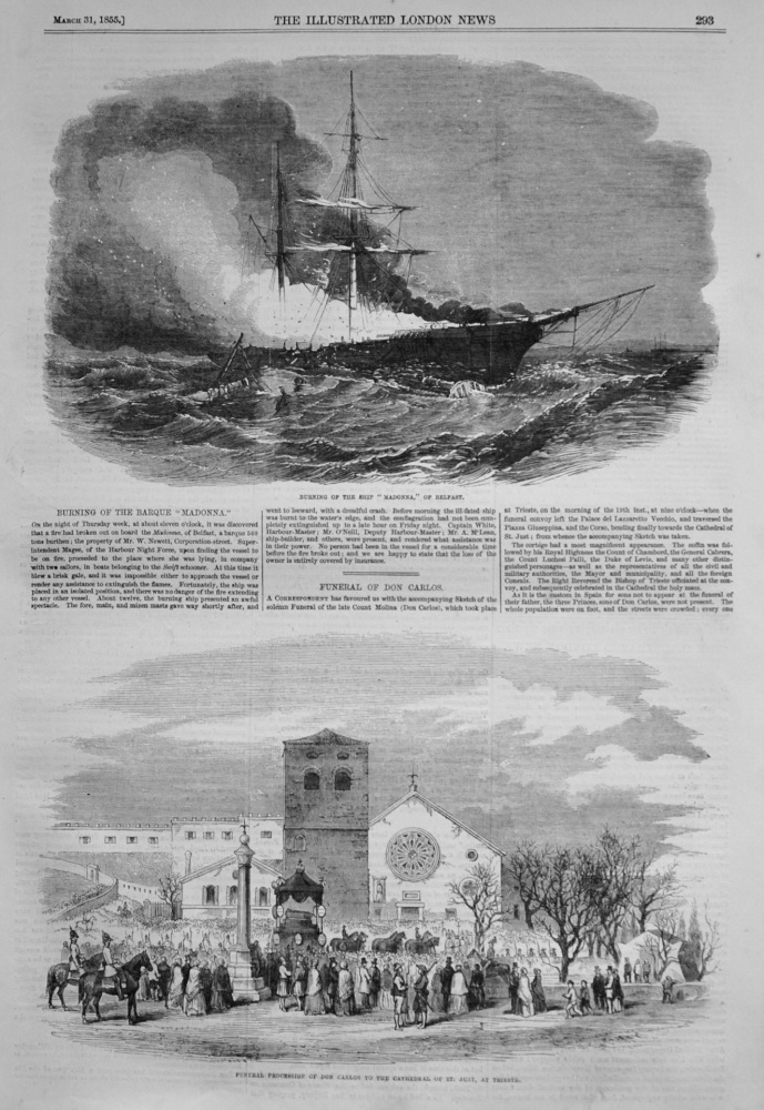 Burning of the Barque "Madonna." 1855