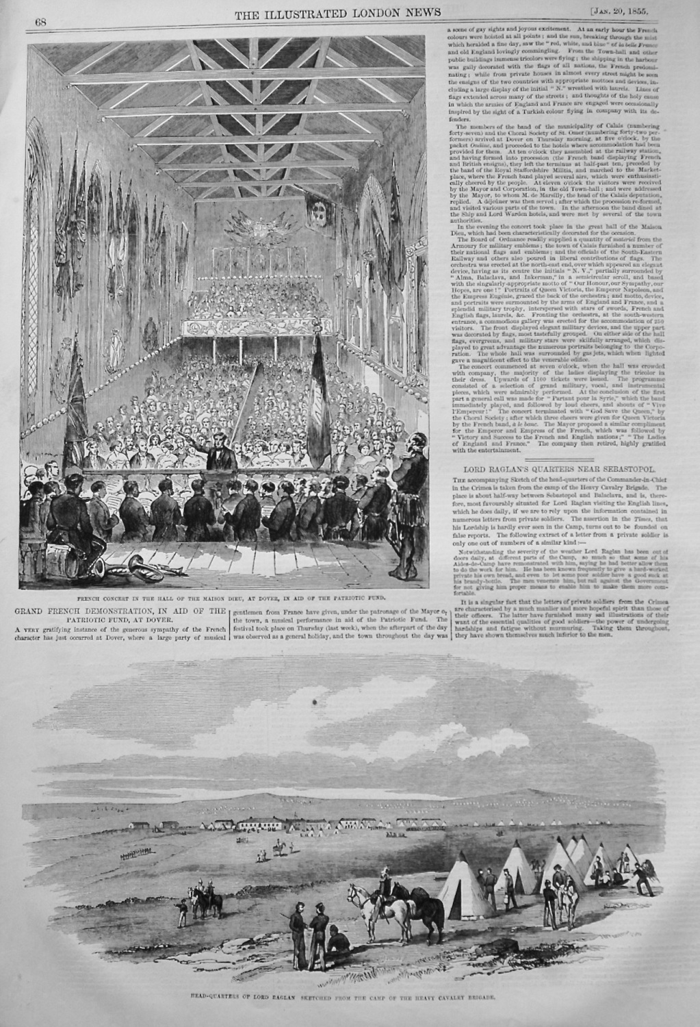 Grand French Demonstration, in Aid of the Patriotic Fund, at Dover. 1855