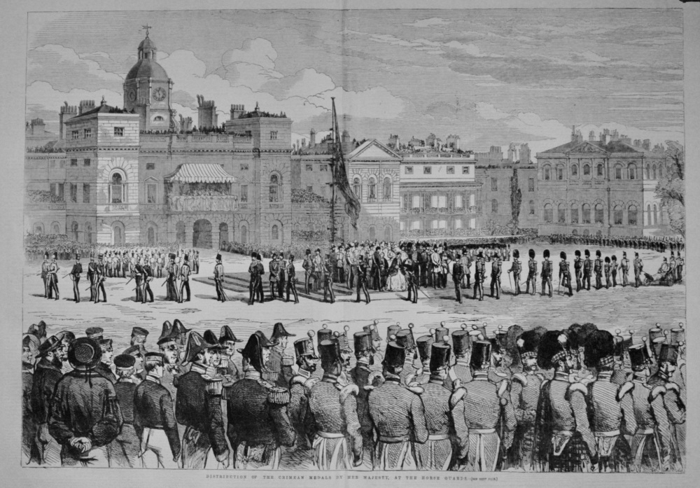 Distribution of the Crimean Medals by Her Majesty, at the Horse Guards. 1855