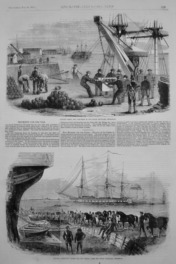 Shipments for the War. 1855