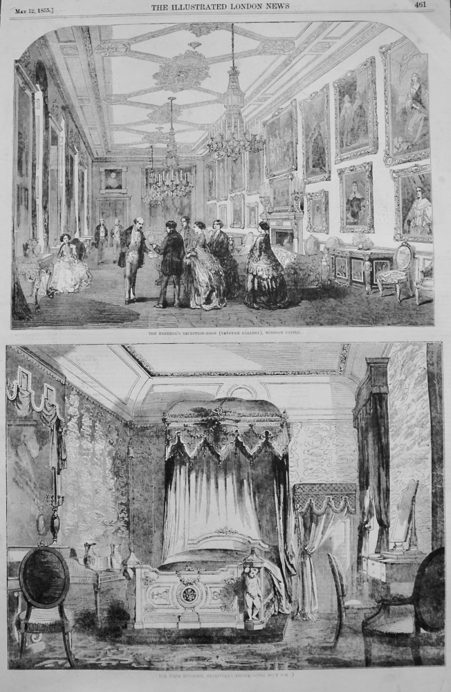 The Emperor's Reception-Room (Vandyke Gallery), Windsor Castle. 1855