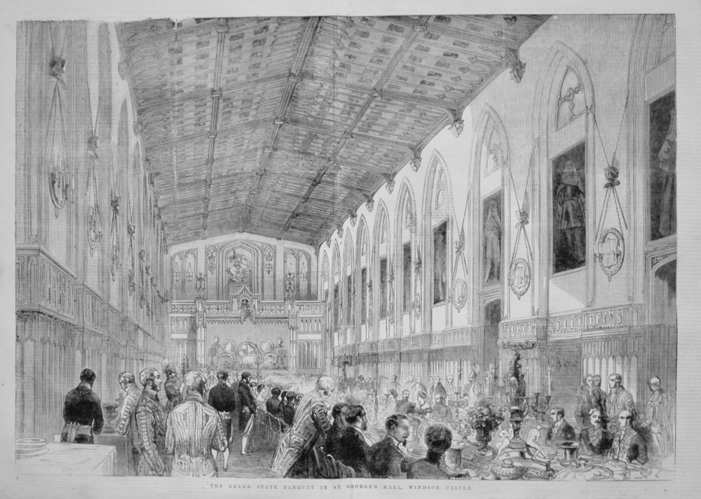 The Grand Banquet in St. George's Hall, Windsor Castle. 1855