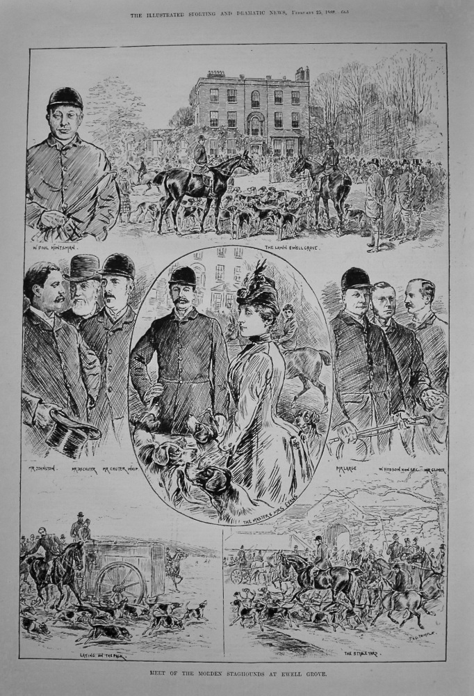 Meet of the Morden Staghounds at Ewell Grove. 1888