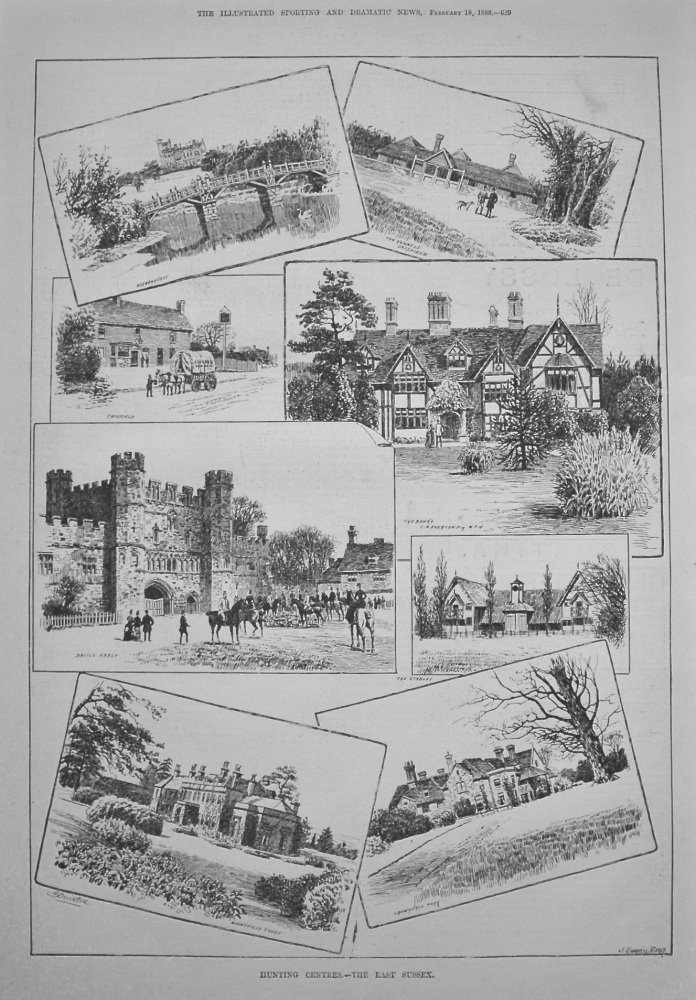 Hunting Centres.- The East Sussex. 1888