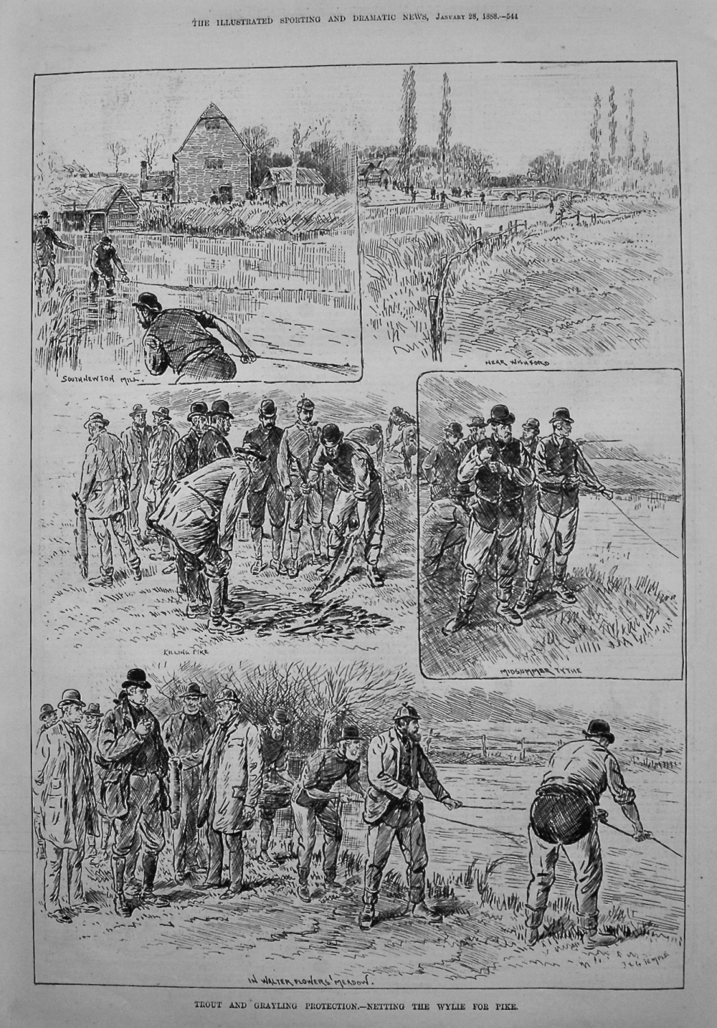 Trout and Grayling Protection.- Netting the Wylie for Pike. 1888