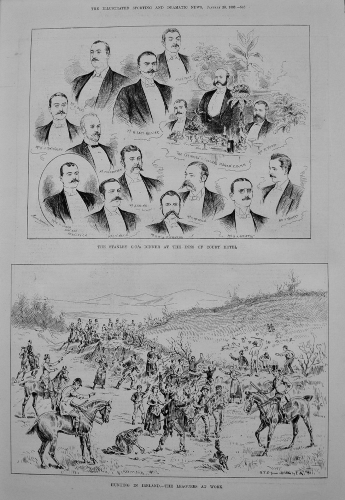 The Stanley C.C.'s Dinner at the Inns of Court Hotel. 1888