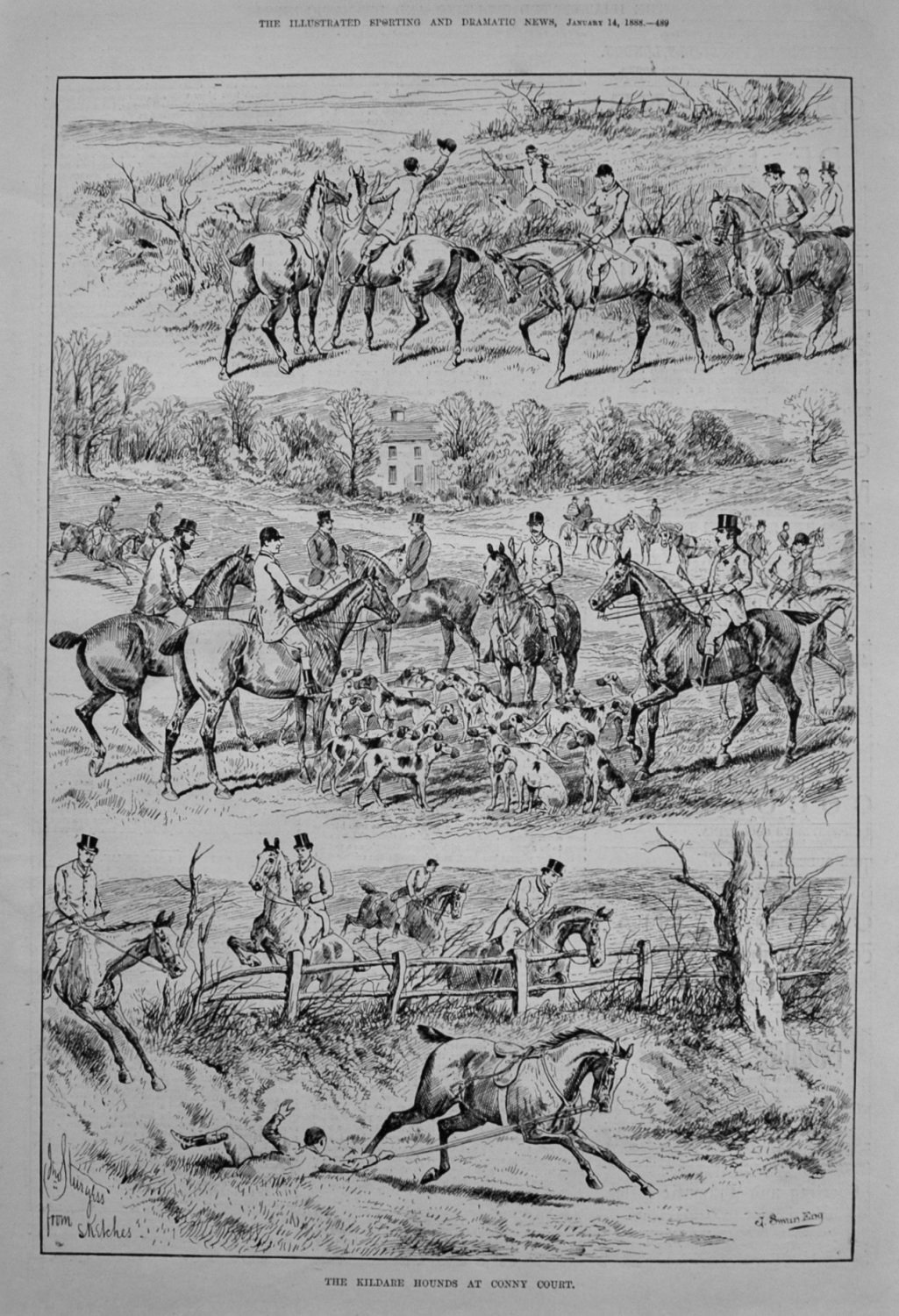 Kildare Hounds at Conny Court. 1888