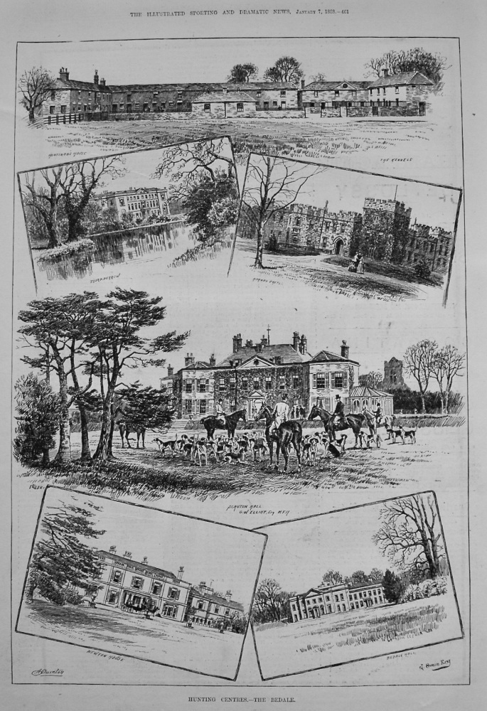 Hunting Centres.- The Bedale. 1888.