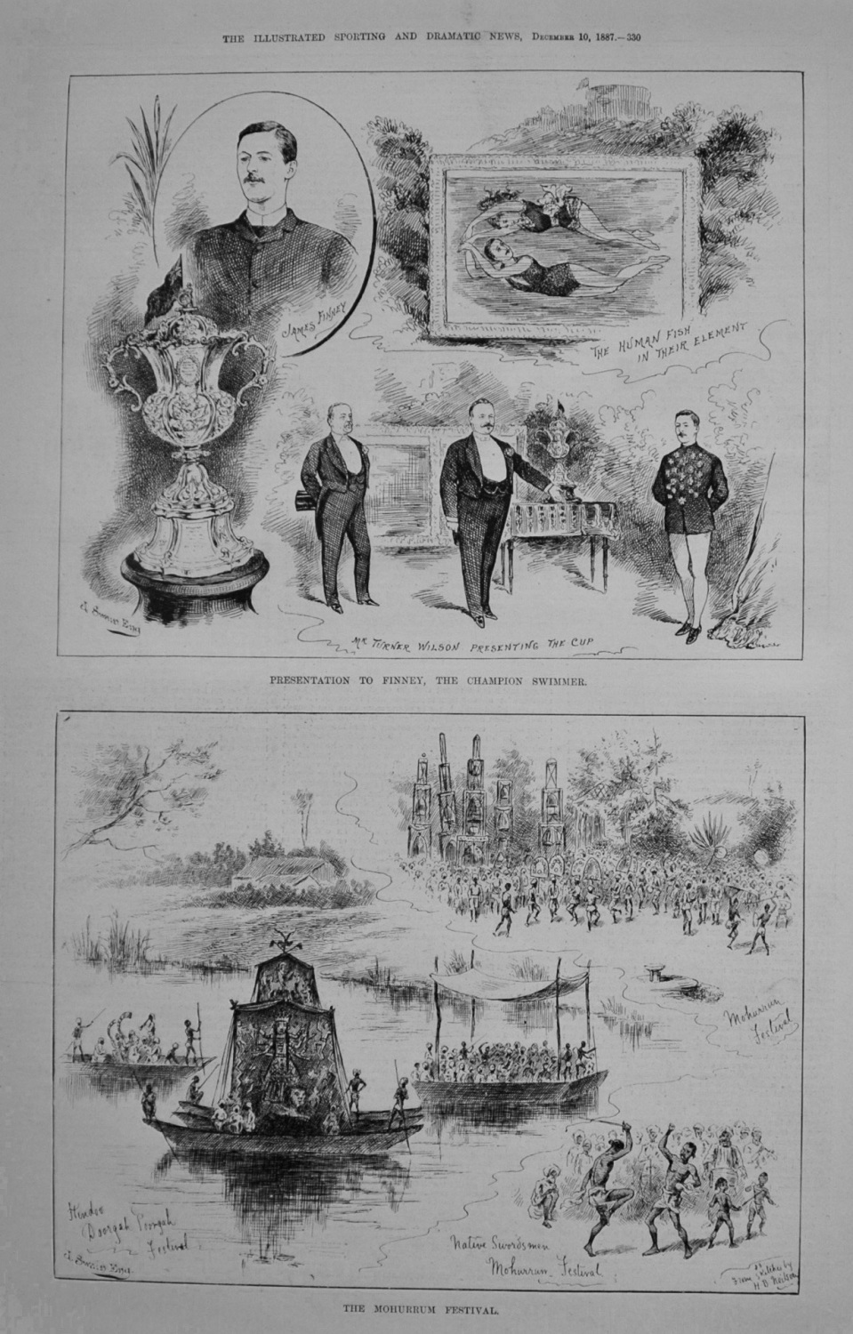 Presentation to Finney, The Champion Swimmer. 1887