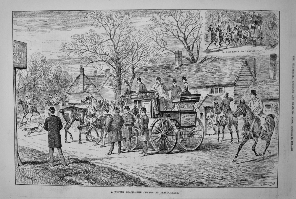 A Winter Coach.- The Change at Peas-Pottage. 1887