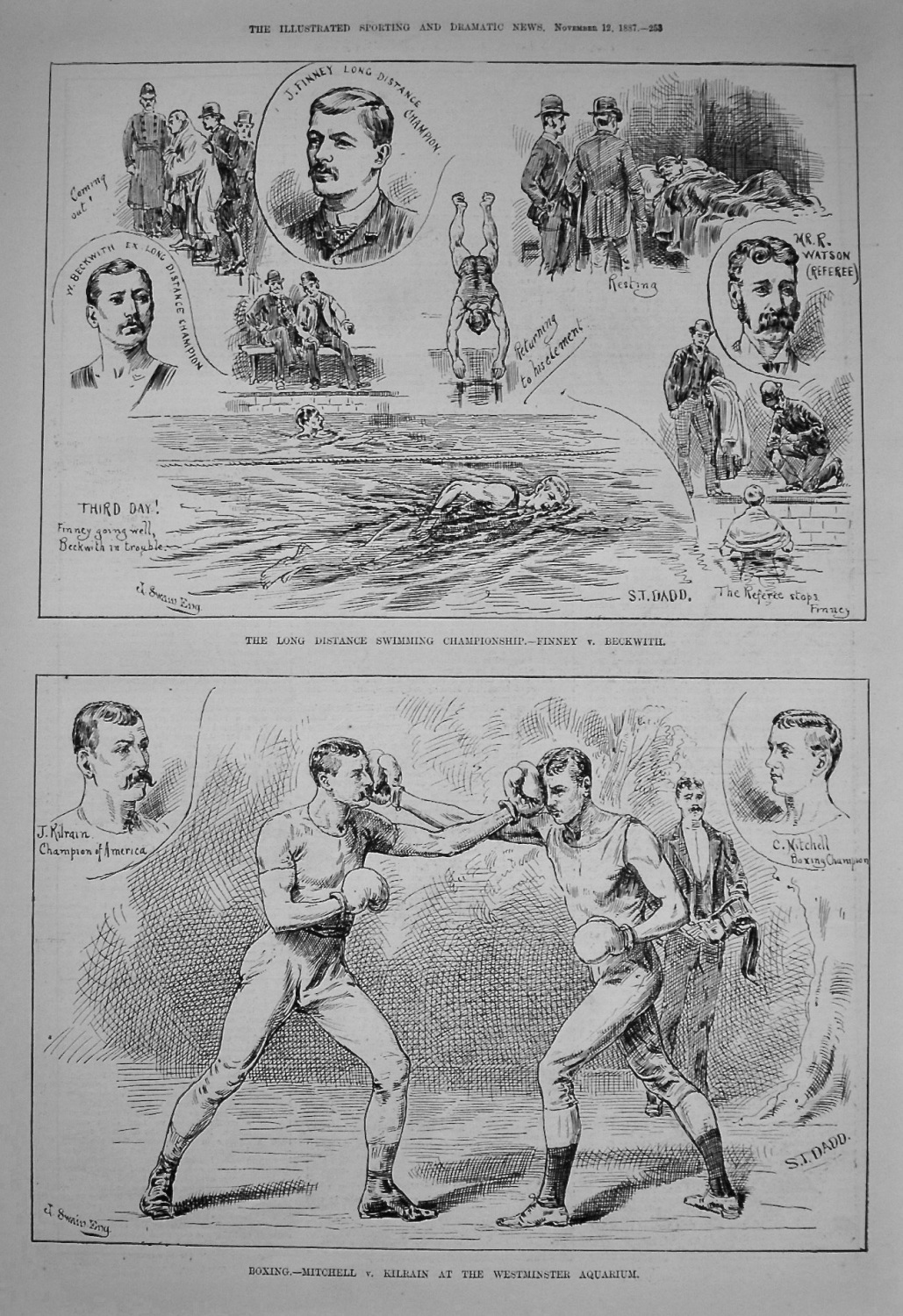Boxing.- Mitchell v. Kilrain at Westminster Aquarium. 1877