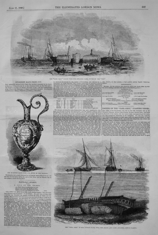 Raising of the "Earl Grey," Coasting Vessel. 1848