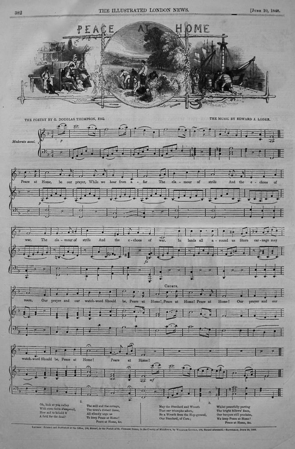 Peace at Home. (Sheet Music) 1848.