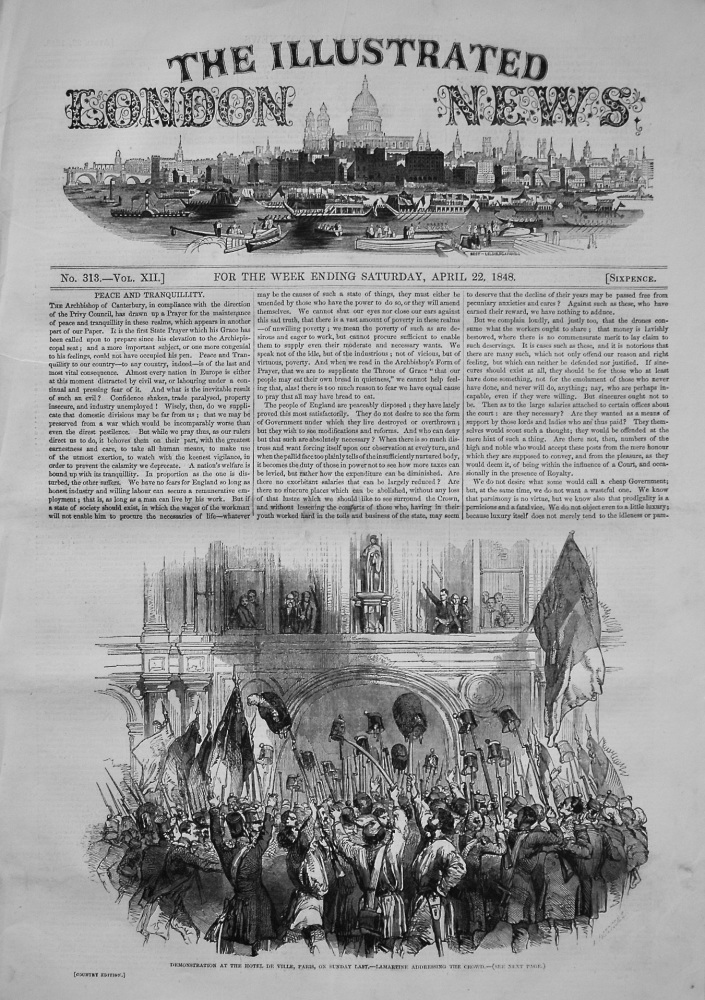 Illustrated London News,  April 22nd. 1848.
