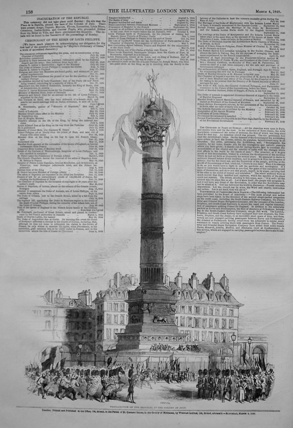 Proclamation of the Republic, at the Column of July. 1848