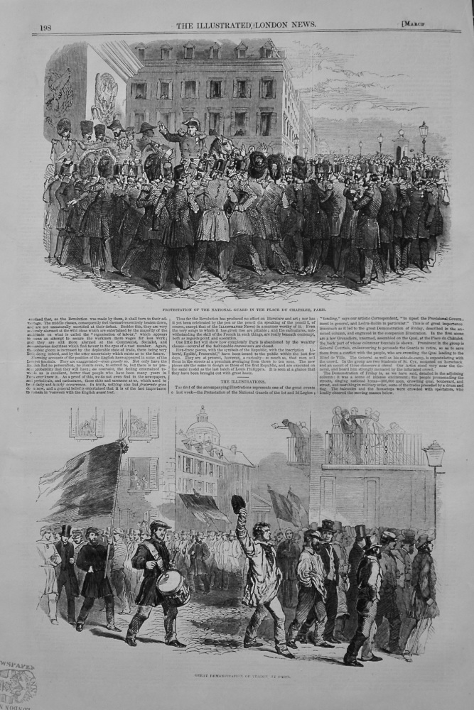 Protestation of the National Guard in the Place Du Chatelet, Paris. 1848