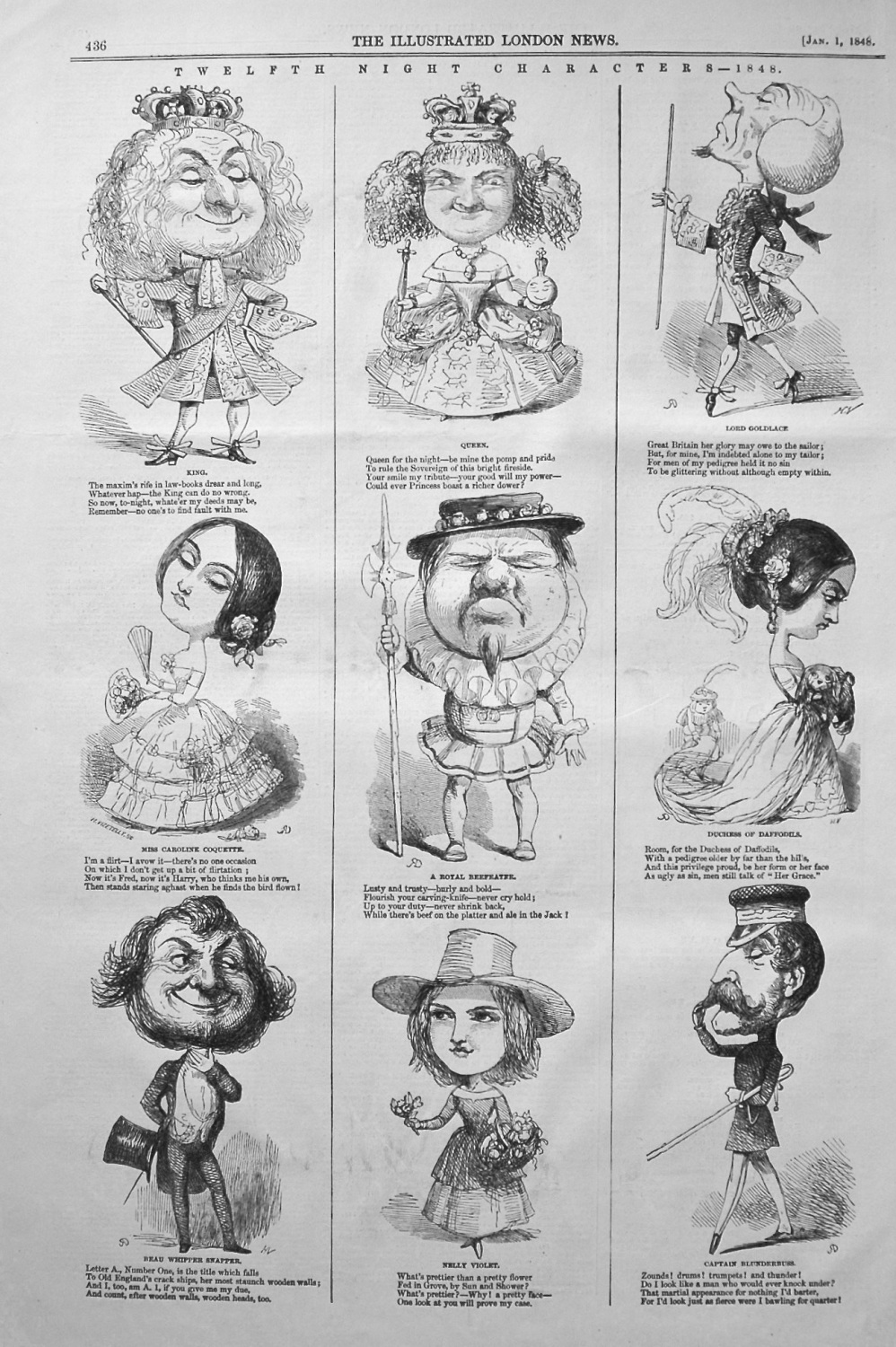 Twelfth Night Characters. 1848