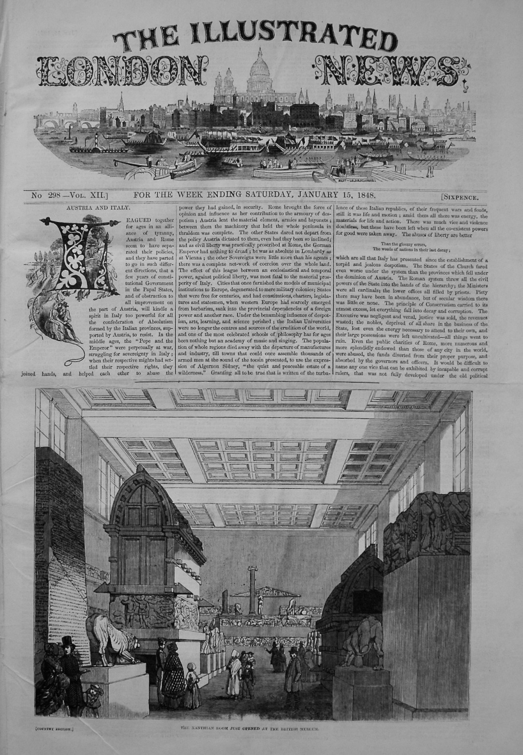 Illustrated London News. January 15th, 1848.