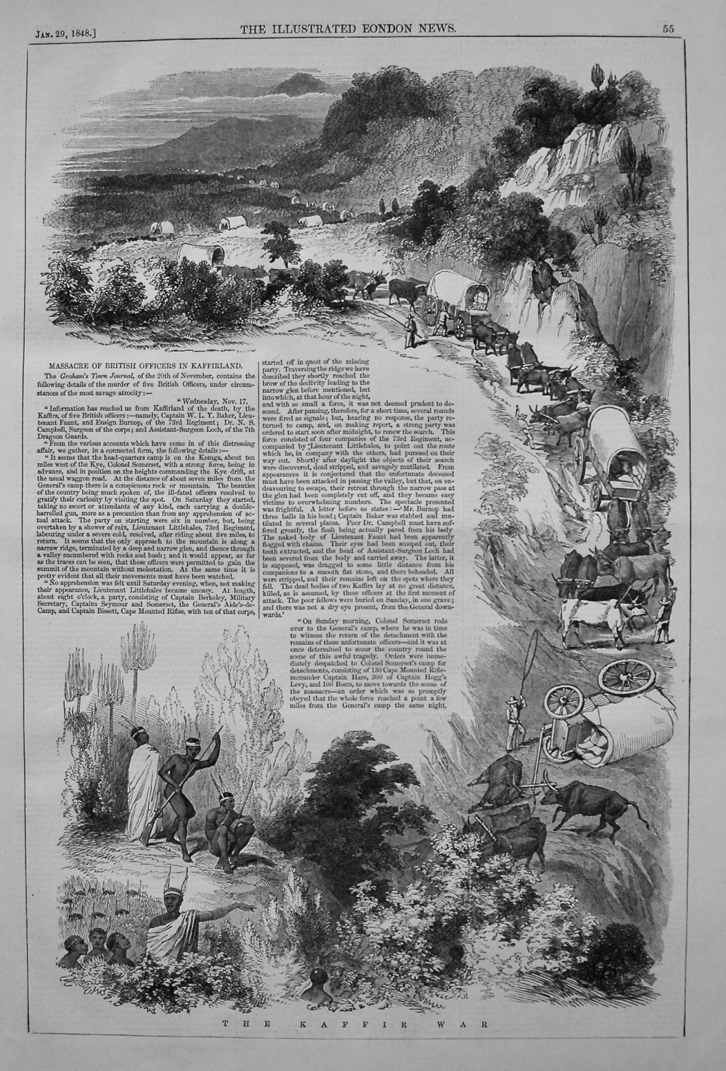 Massacre of British Officers in Kaffirland. 1848