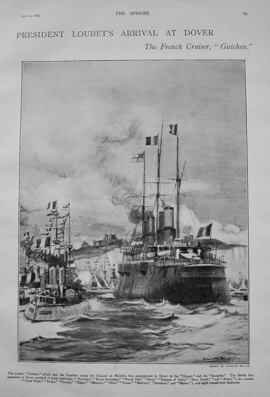 President Loubet's Arrival at Dover : The French Cruiser, 
