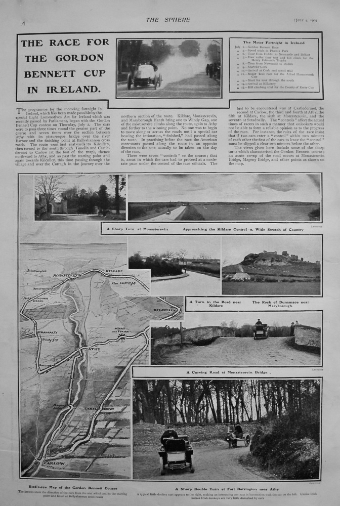 The Race for the Gordon Bennett Cup in Ireland. 1903