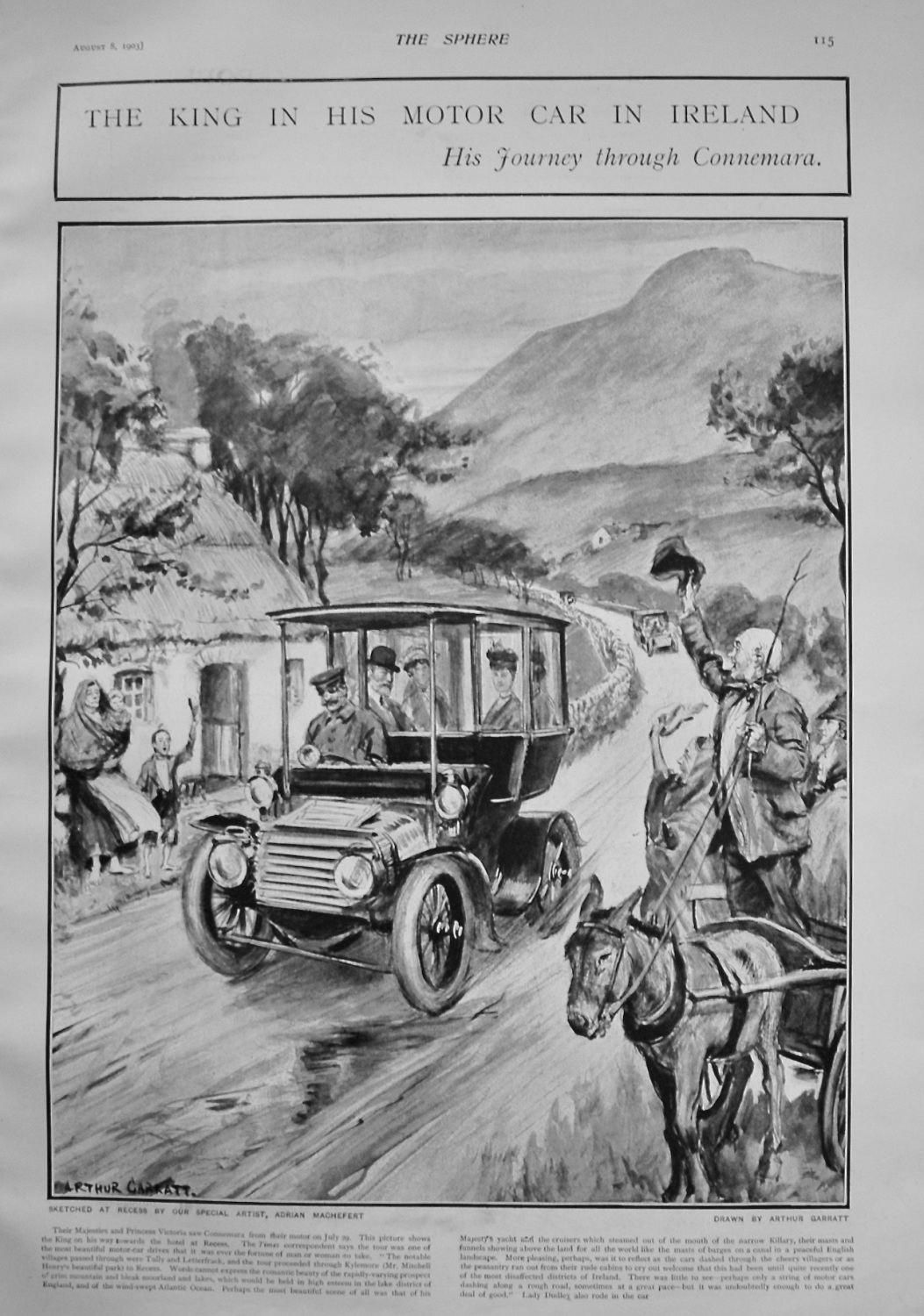 The King in his Motor Car in Ireland : His Journey through Connemara. 1903