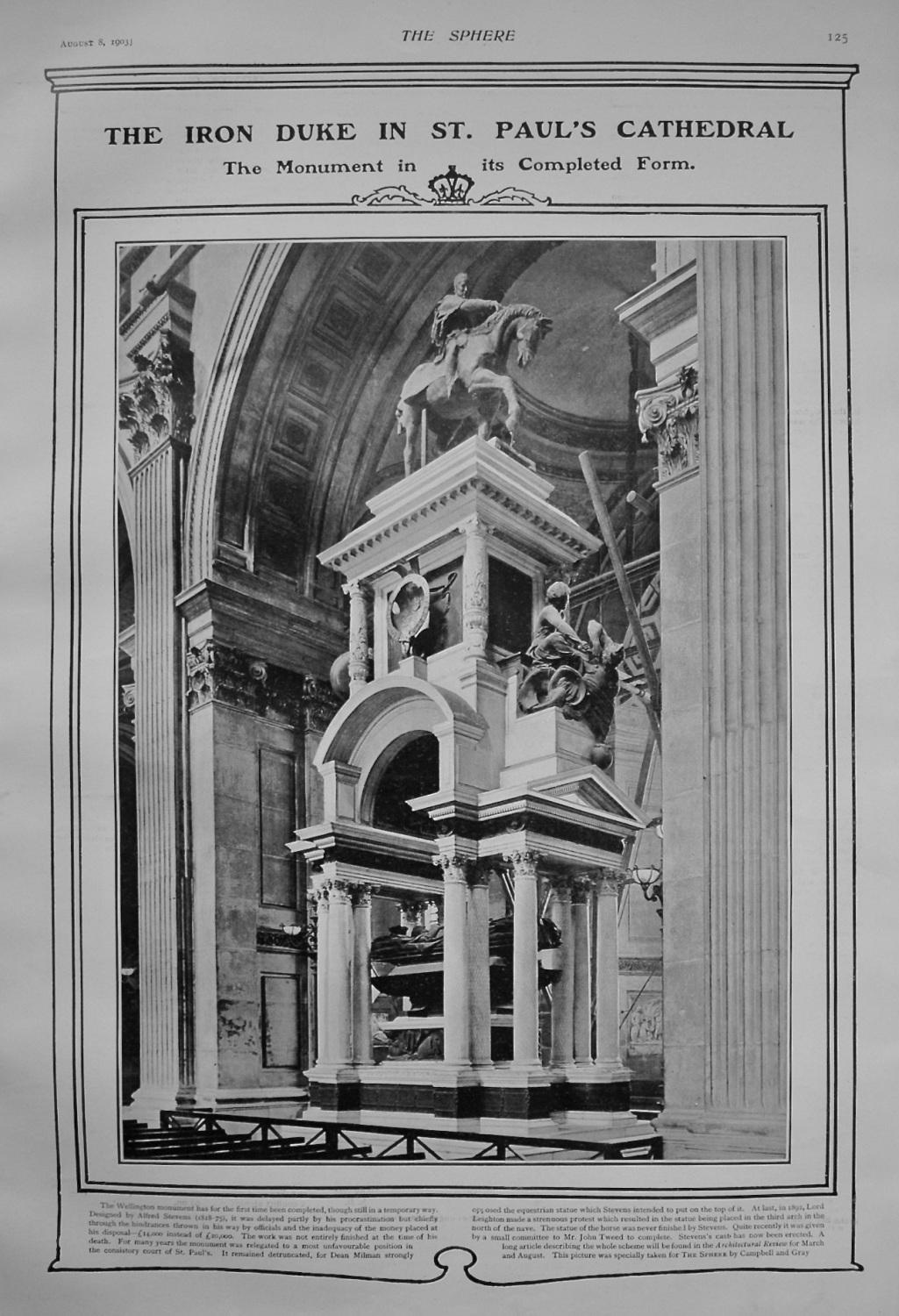 The Iron Duke in St. Paul's Cathedral : The Monument in its Completed Form.