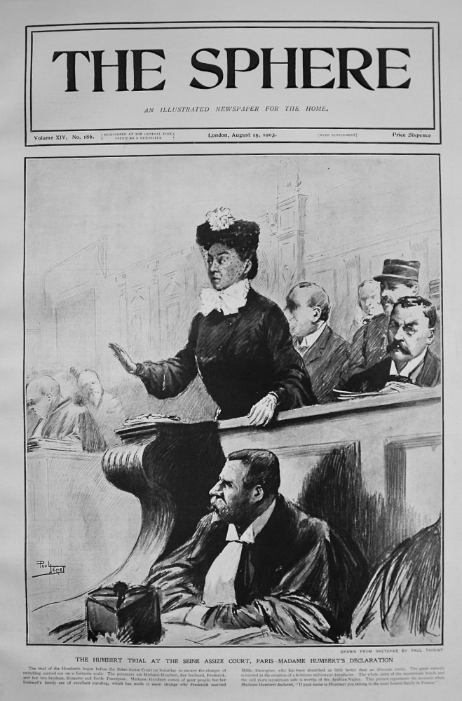 The Humbert Trial at the Seine Assize Court, Paris - Madame Humbert's Declaration. 1903
