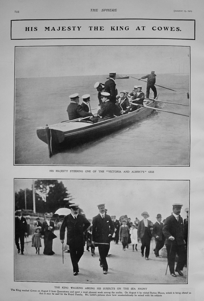 His Majesty the King at Cowes. 1903