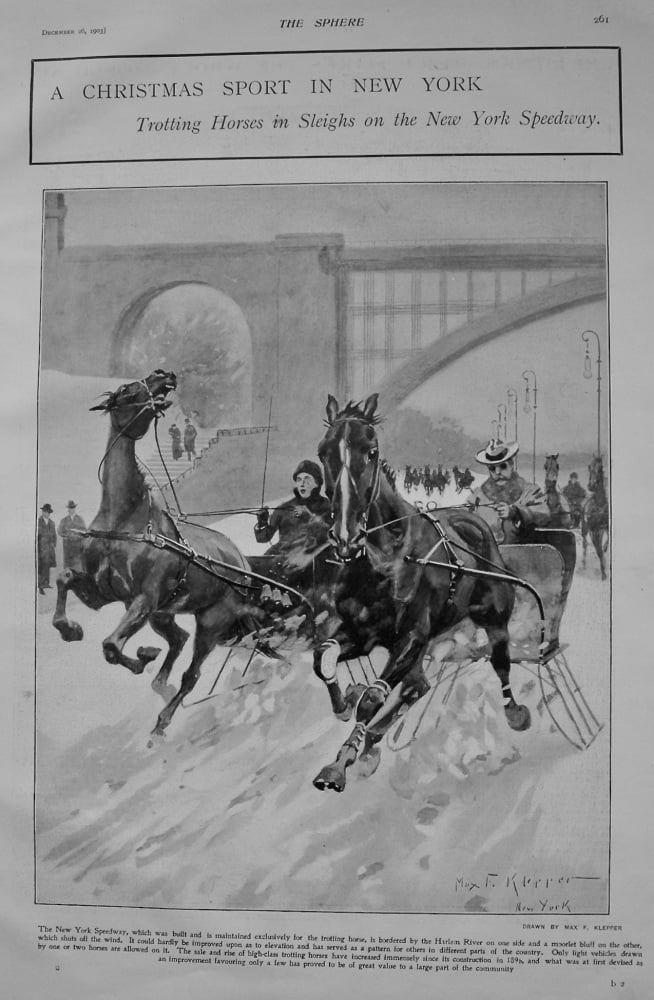 A Christmas Sport in New York : Trotting Horses in Sleighs on the New York Speedway. 1903