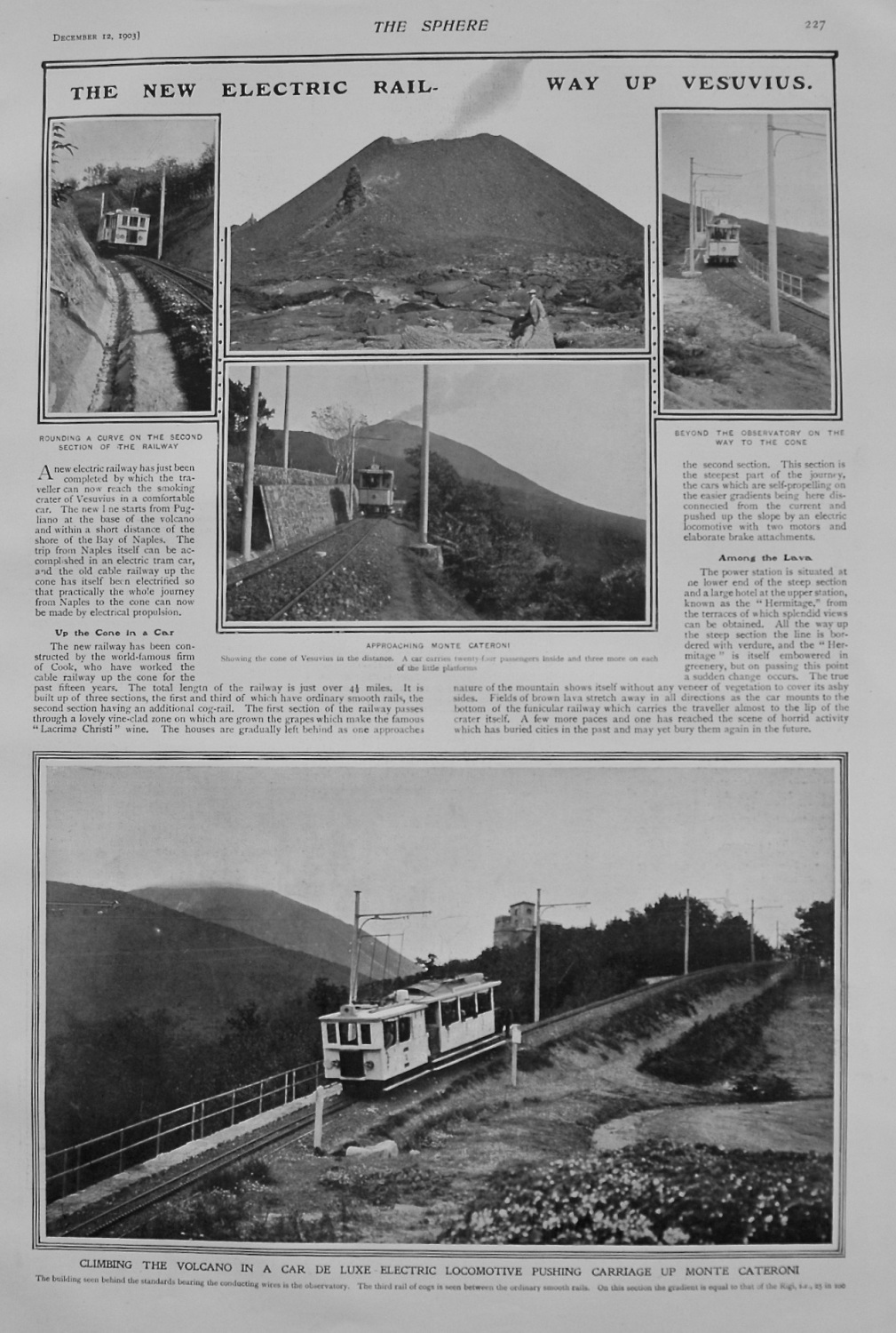 The New Electric Railway up Vesuvius. 1903