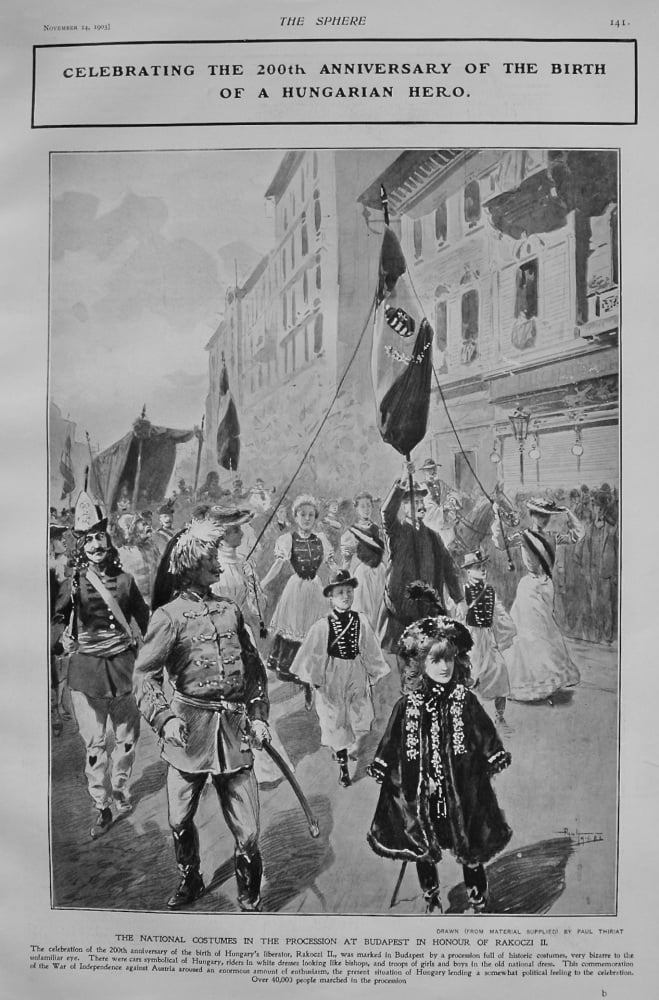 Celebrating the 200th Anniversary of the Birth of a Hungarian Hero. (Rakoczi II.) 1903